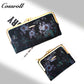 Factory custom 2023 fashion vintage pattern purse women's long and short leather purse holding large capacity wallet