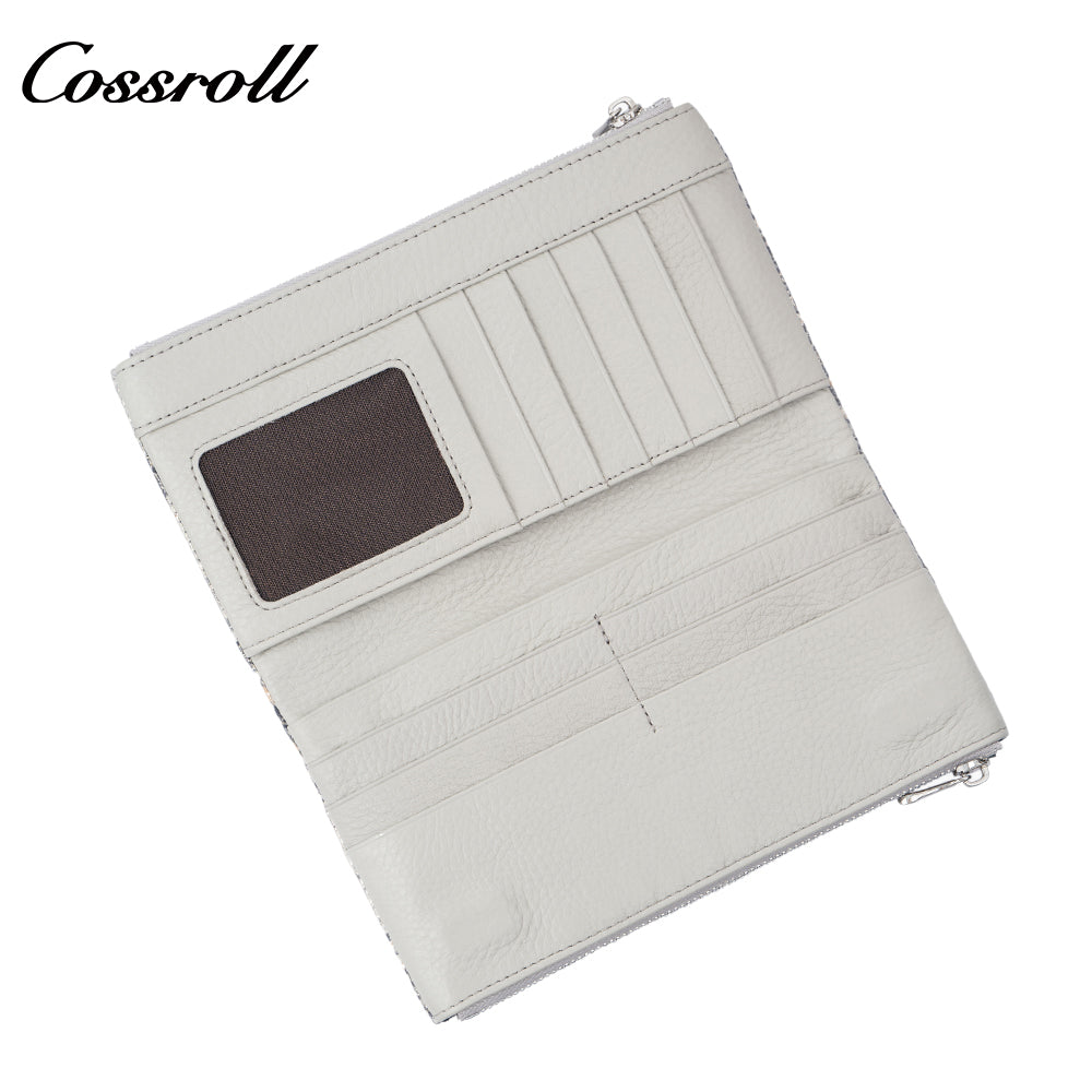 Women's Snake Skin Wallet, Fashionable Multi-Card Large Capacity Long Zipper Wallet