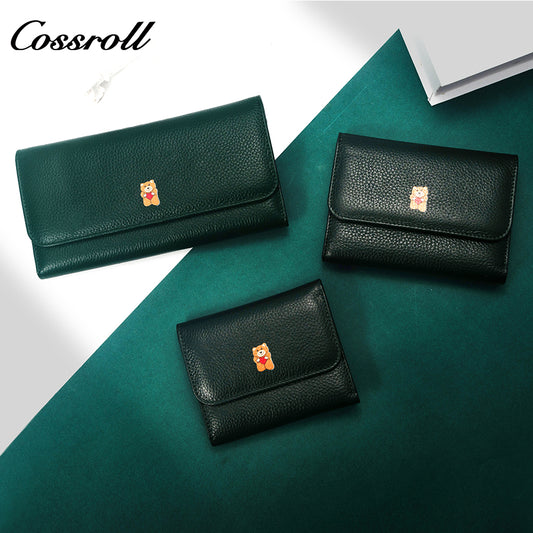 Innovative Design ladies purses multiple slots geniune leather wallet  Lychee leather