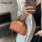 Genuine Leather Shoulder Crossbody Boston Bag Niche Vintage Tote Genuine Cowhide Bowling Bag