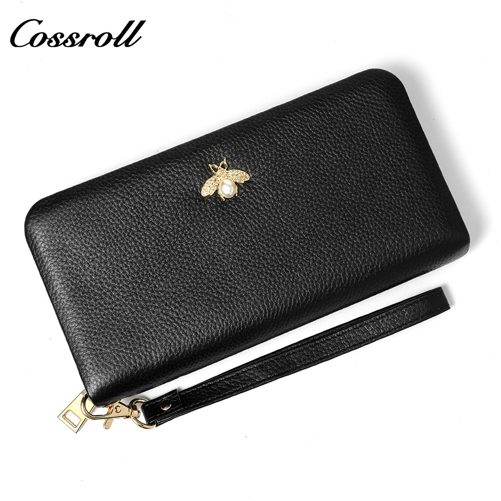 2024 Wholesale High Quality  ladies purse  geniune leather wallet  Lychee leather