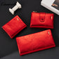 Women's genuine leather short wallet, European and American style, oil wax leather, fashionable billfold