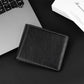 Head Cowhide Black Bifold Wallet with Coin Position Multi Card Position Hot Sale Classic Money Clip
