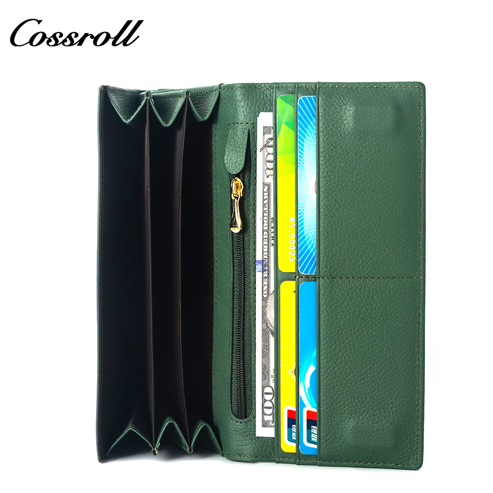 Europe and the United States three fold crocodile leather wallet women's long money clip multi-card wallet manufacturers customized