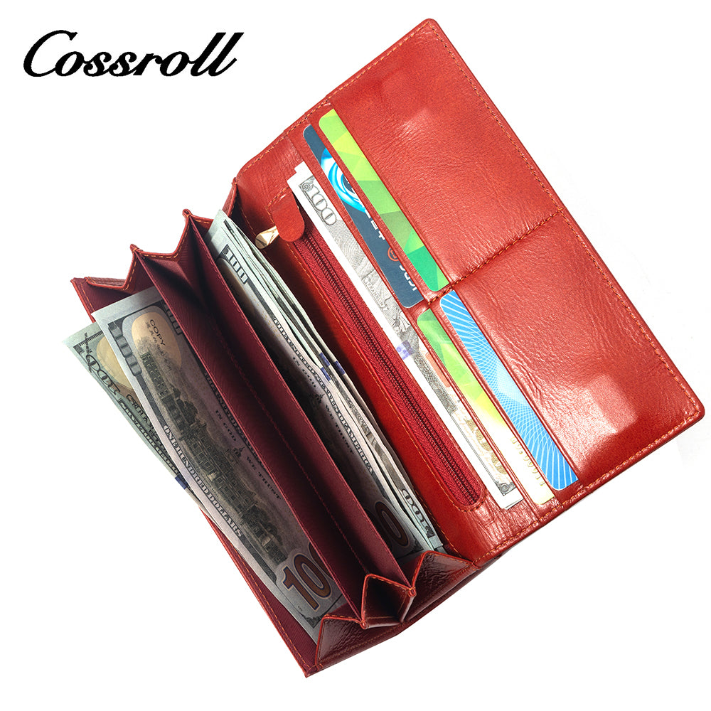 2023 Best New Products dark blue long leather wallet women With Top Selling