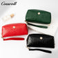 New leather wallet short first layer cowhide women's advanced sense purse small purse embossed stone pattern for women