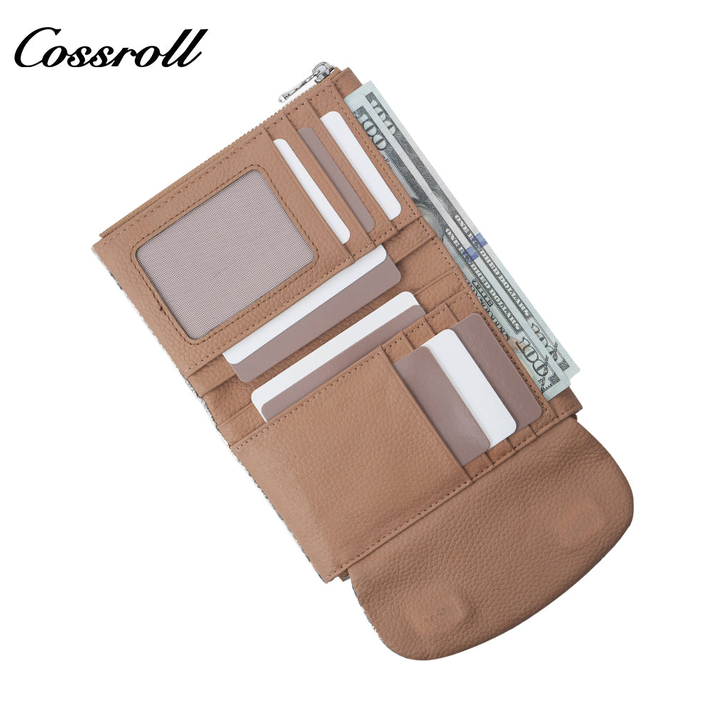 Genuine Leather Women's Luxury Wallet, Snake Pattern, Multiple Card Slots, Zipper Coin Purse