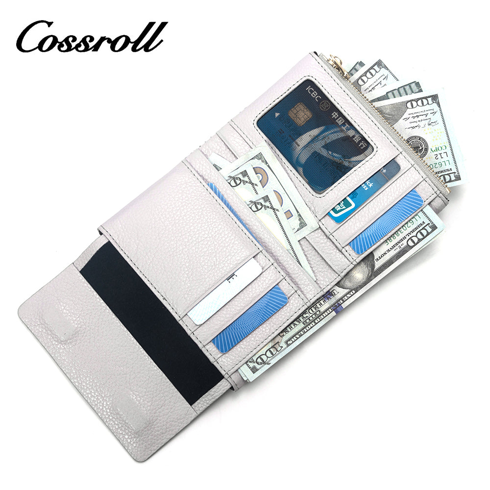 2023 New Product black small leather wallet women's with factory price