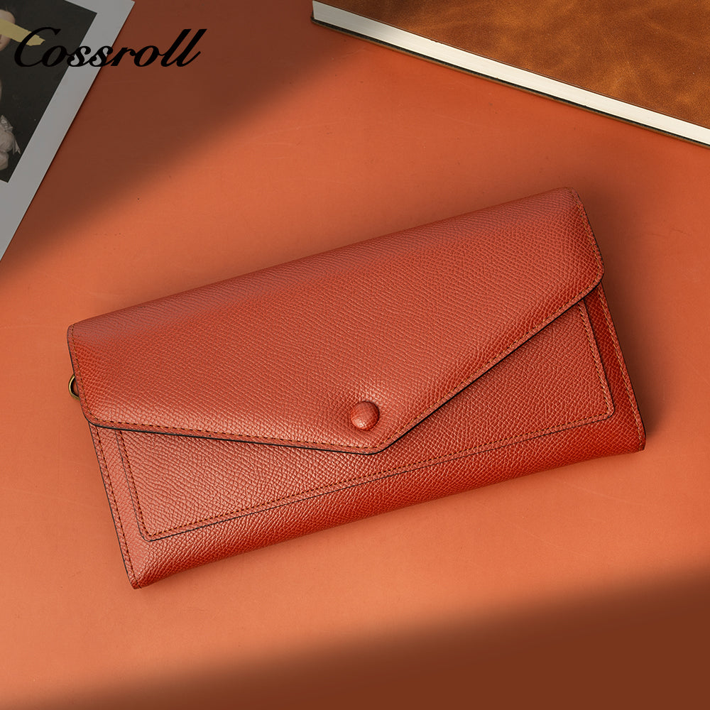 Factory custom short simple leather purse for women cowhide coin bag for women purse money clip