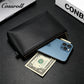 Genuine Leather Zipper Clutch, Minimalist Cowhide Pouch for Phone, Coins & Small Items
