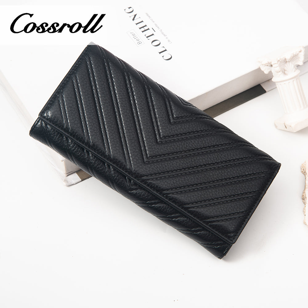 Wholesale New Innovations black soft italian leather women's wallets With high quality wholesale