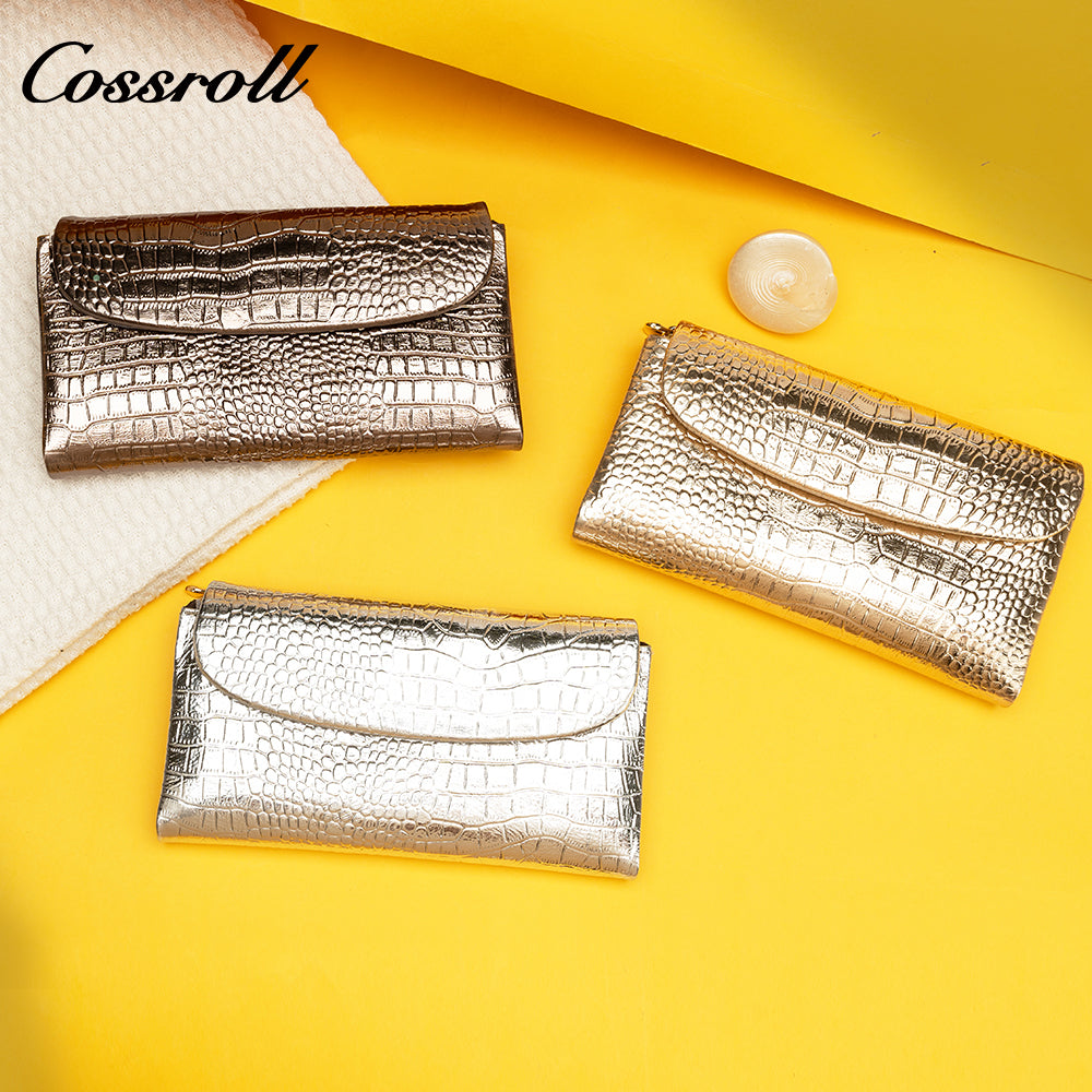 Factory Directly Supply Wallets for women  crocodile texture patent leather