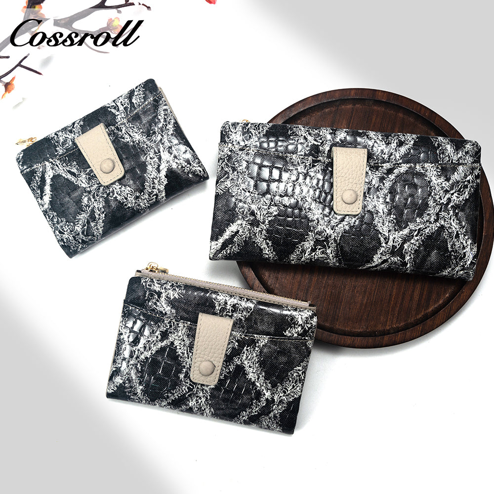 Best Selling Quality ladies dollar bill wallet crocodile texture Genuine Leather