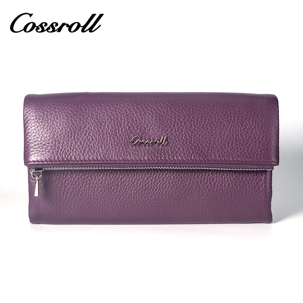 Classic Zipper Multicolor Europe Best Selling Long Ladies Genuine Leather Lychee Wallet