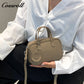 Head layer cowhide shoulder women's bag crossbody women's bag Europe and the United States fashion hundred practical soft leather round barrel apple bag leather