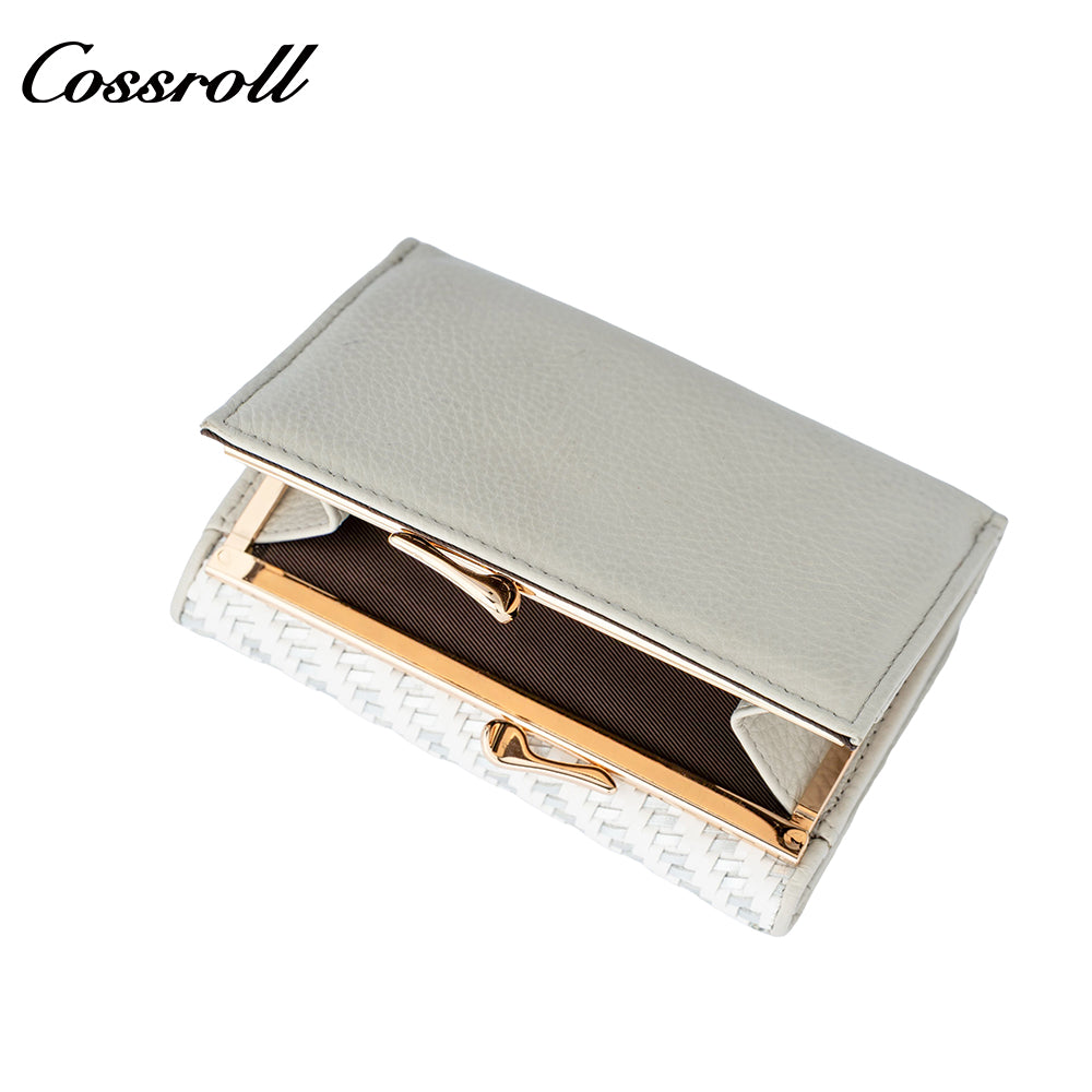 Premium sense of change purse ladies small wallet short buckle simple leather fashion clutch wallet light luxury new models