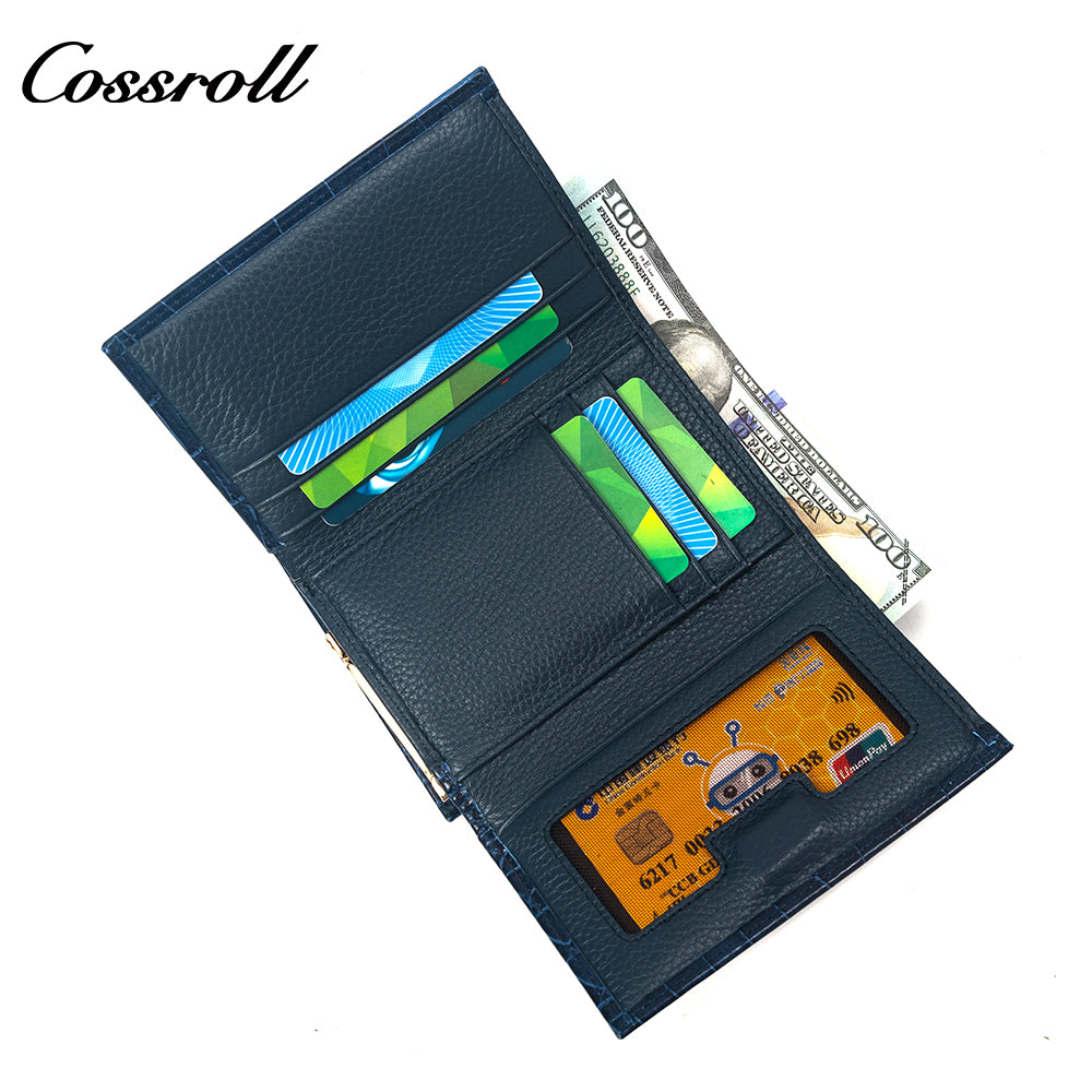 New China Products leather waterproof wallets ladies  crocodile texture Genuine Leather