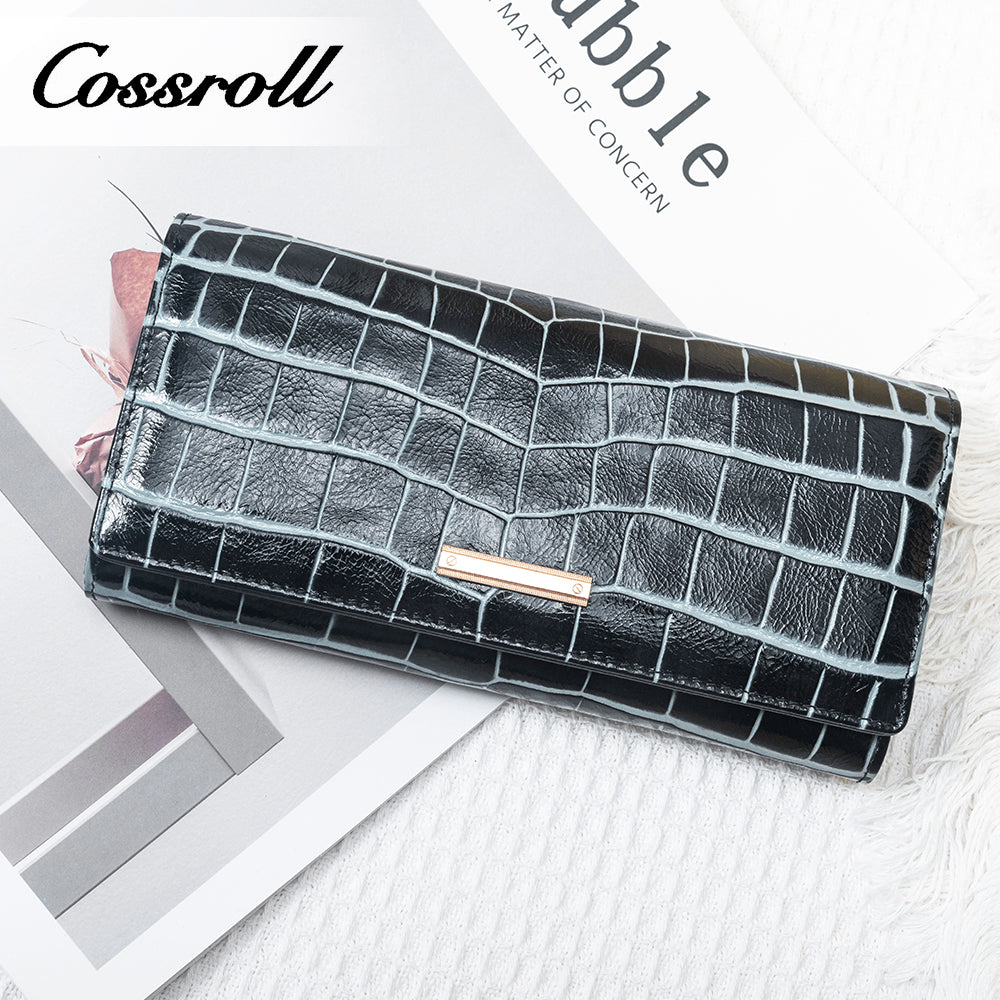 2023 Best New Products dark blue long leather wallet women With Top Selling