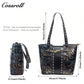 Vintage Embossed Leather Tote Shoulder Bag