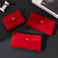 Matte suede magnetic snap women's short wallet with multiple card slots and coin pocket