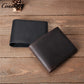 Men's Crazy Horse Leather Wallet, Top-Grain Cowhide, Tri-Fold Wallet