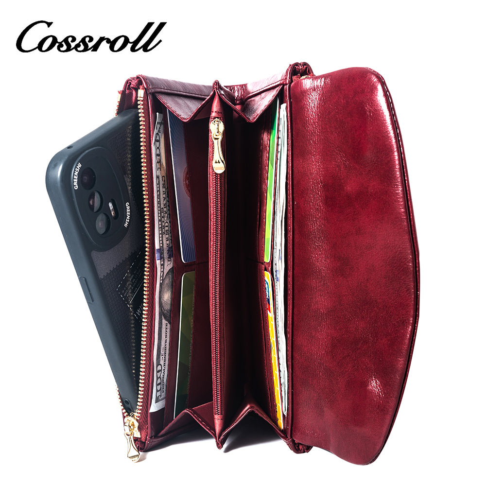 2023 Best New Products dark blue long leather wallet women With Top Selling