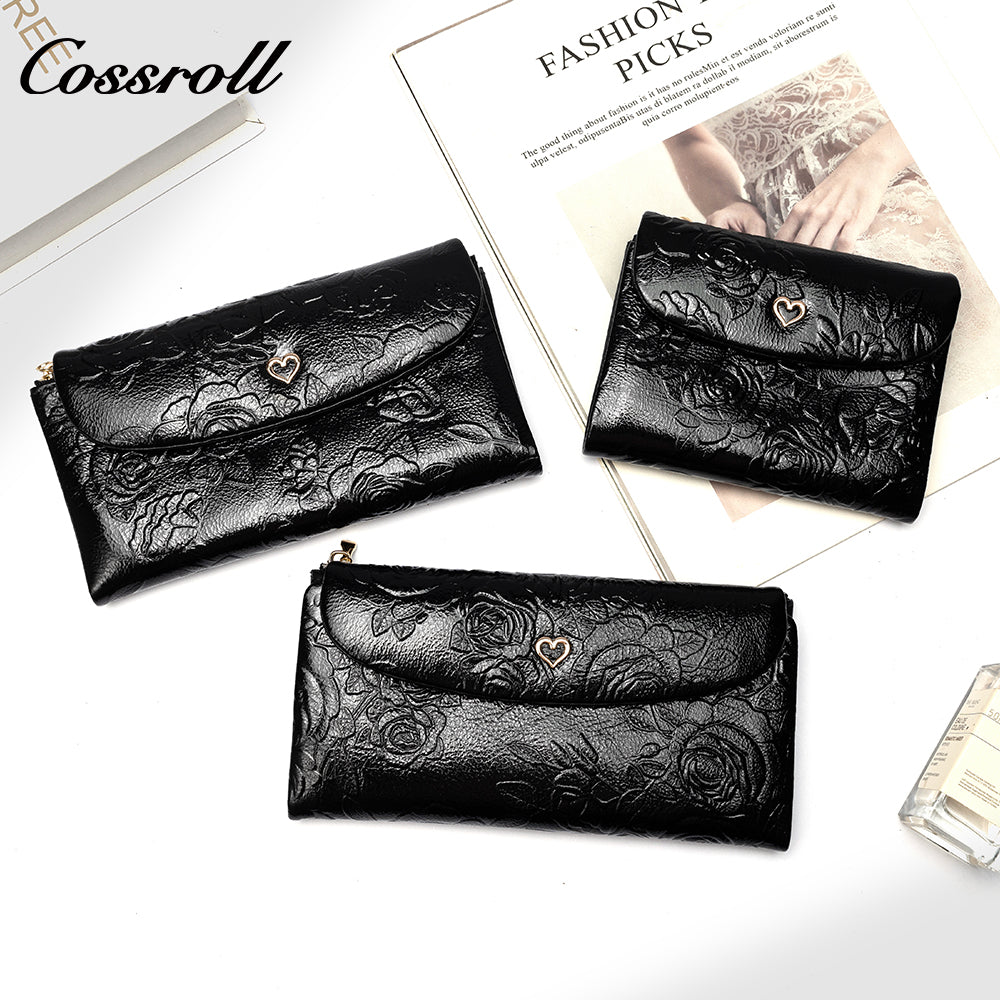 2024 Hot Sale & High Quality Customized  for women geniune leather wallet  Chinese vintage embossed purse