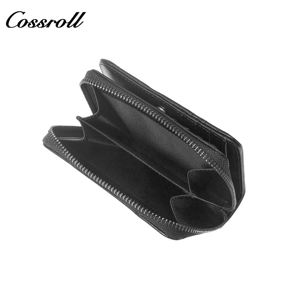 Women's Genuine Leather Short Zip Wallet, Multi Card Slots Multi-Functional Coin Purse & ID Card Holder