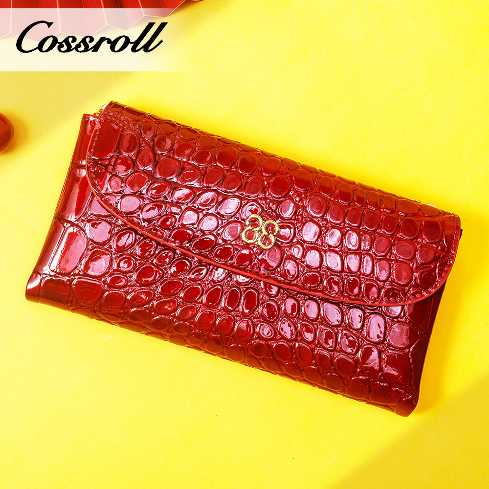 Most Popular red leather zip wallet for women With Best Brand