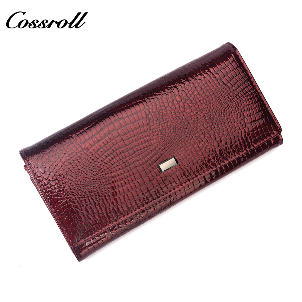 Most Selling Products  cowhide wallet  crocodile texture patent leather
