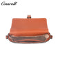 Vintage C Monogram Saddle Bag for Women, Contrast Brown Leather Buckle Flap Crossbody Shoulder Purse