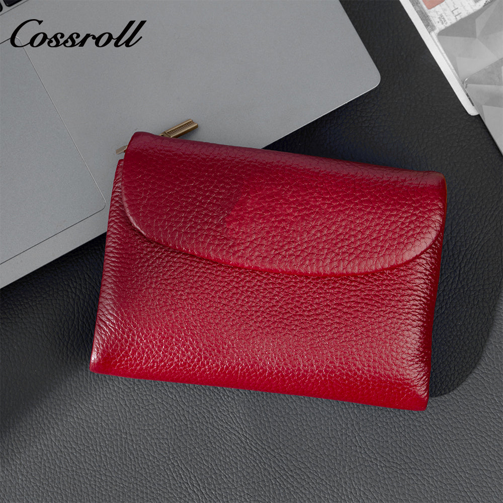Genuine Leather Fashionable High-End Short Women's Wallet, Top Layer Soft Cowhide, Large Capacity