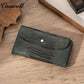 Genuine leather wallet for women, soft cowhide, long multi-functional tri-fold clutch
