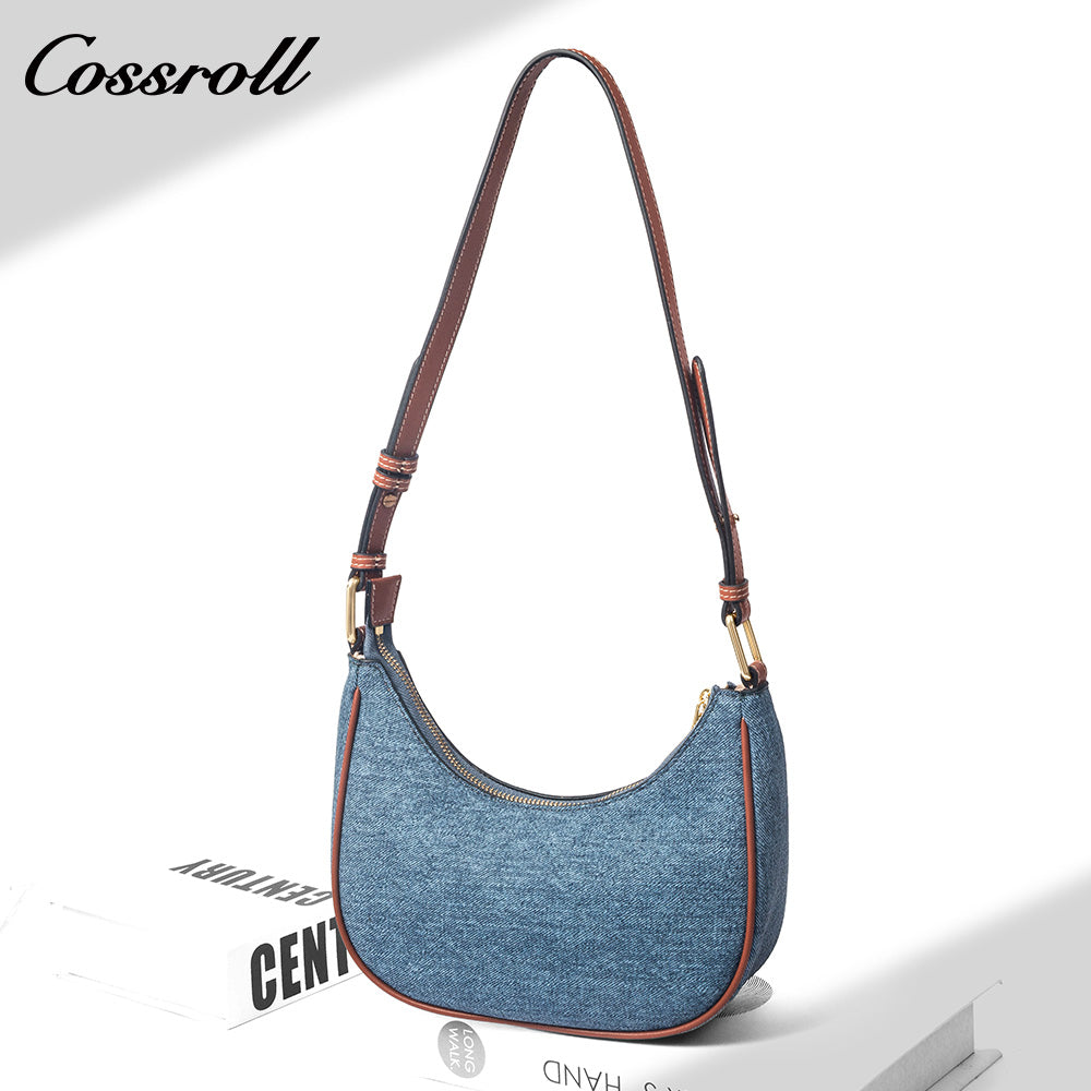 Denim Underarm Bag, Casual Shoulder Bag for Women, Commute Crossbody Purse with Adjustable Strap
