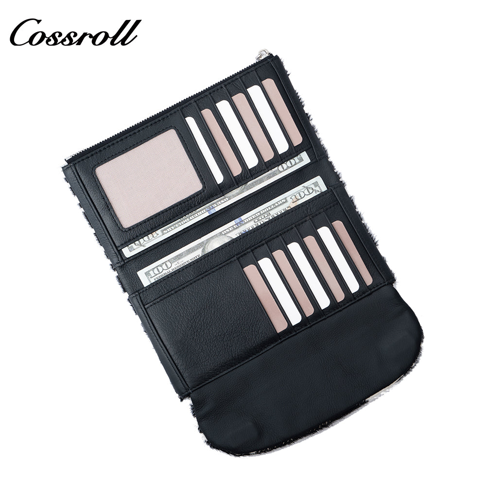 Genuine Leather Fashionable High-End Women's Wallet, Top Layer Soft Cowhide, Zebra Pattern, Large Capacity with Multiple Card Slots