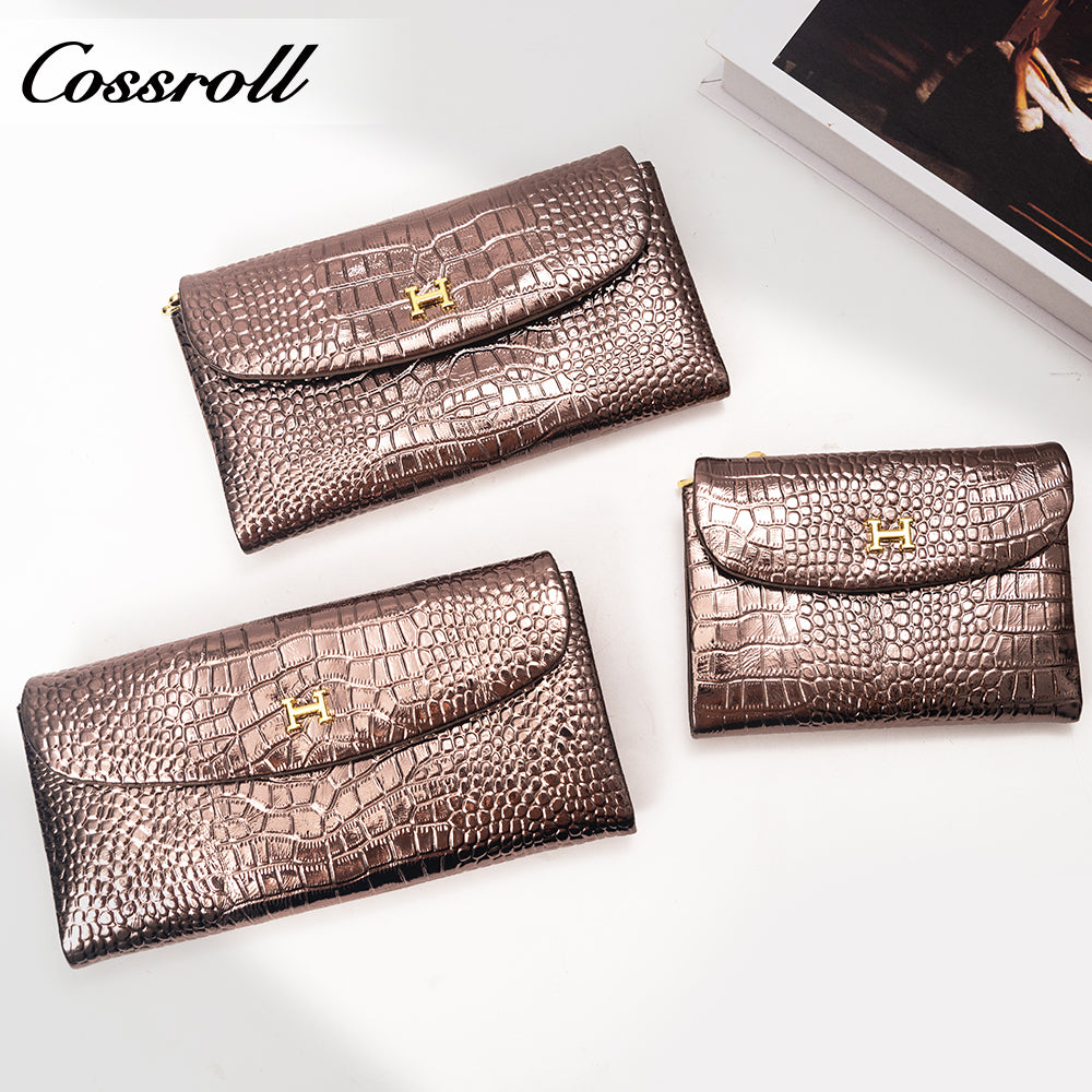 Hot Sale High Quality  leather luxury crocodile texture Genuine Leather