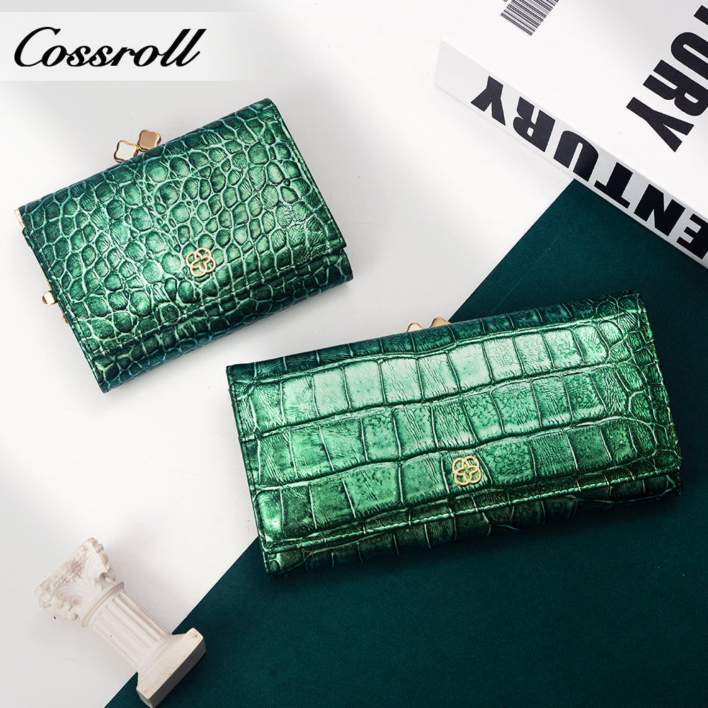 Foreign trade leather ladies retro purse leather alligator pattern multifunctional manufacturers direct wholesale