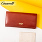 Oil-tanned leather multi-position long wallet with a simple and stylish design, a popular and practical large capacity wallet that can hold a smartphone.