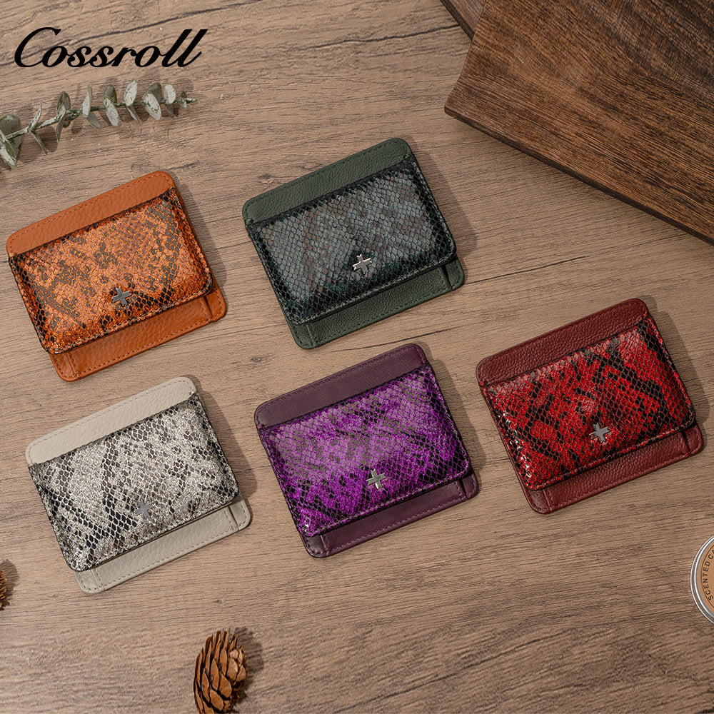 Women's wallet genuine leather European and American fashion vintage card holder coin case