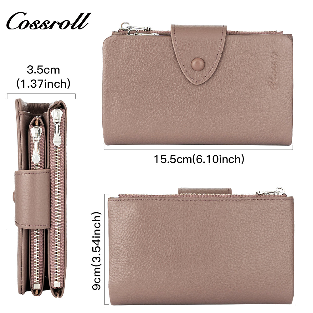 Wholesale High Quality  ladies purse  geniune leather wallet  Lychee leather