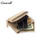 Women's Color Block Litchi Grain Cowhide Bifold Wallet, Minimalist Contrast Genuine Leather Card Holder, Small Bifold Purse with Zipper Coin Pocket