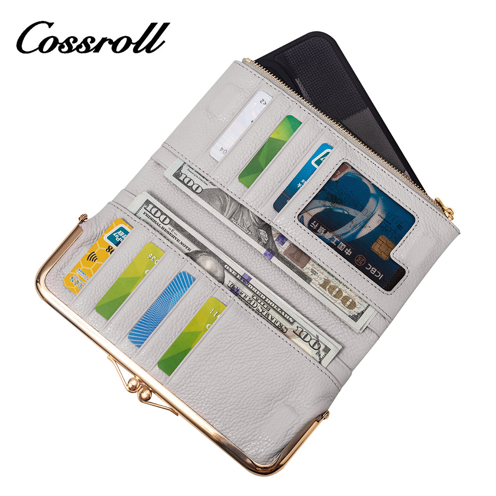 2024 Best New Products dark blue long leather wallet women With Top Selling