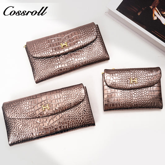 Free Sample Factory high unisex quality  crocodile texture Genuine Leather