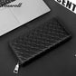 Men's Diamond Quilted Long Zip Around Wallet, Large Capacity Multi-Slot Clutch Purse, All-in-One Long Wallet for Daily Commute, Coins & ID Documents