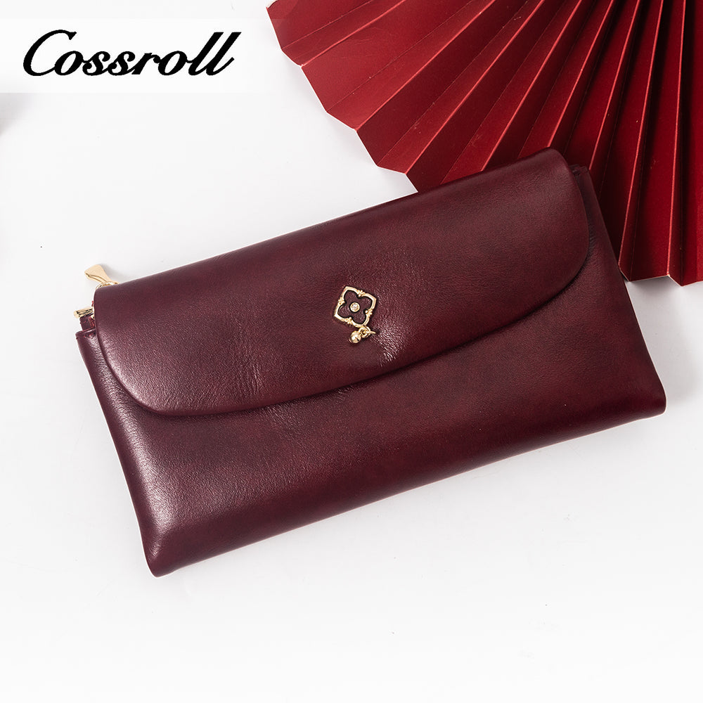 2023 Best New Products dark blue long leather wallet women With Top Selling