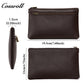 Vintage Genuine Leather Double Zipper Clutch Bag, Large Capacity Long Pouch for Coins & Documents