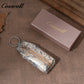 Genuine Leather Double-Layer Key and Coin Wallet, Multifunctional, Textured, Large-Capacity Card Holder