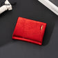 Women's genuine leather short wallet, European and American style, oil wax leather, fashionable billfold