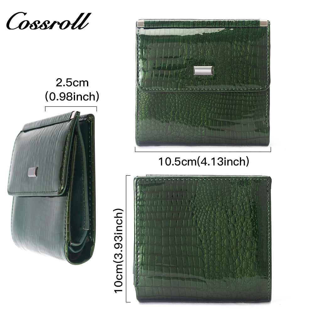 Customized Design ladies designer women wallet geniune leather wallet patent leather