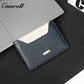 Solid Navy Genuine Leather Card Holder, Slim Multi-Slot Cowhide Card Case, Portable Mini ID Card Organizer